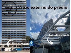 Moderno Studio no Metrô Paraíso na Paulista em SP