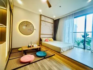 Homestay studio Haven Park Ecopark view bể bơi, phong cách Nhật - Hưng Yên