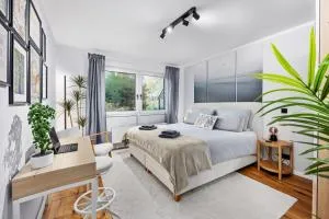 EDLER WOHNRAUM Noble Stadtoase mit Boxspringbett, Kaffeevollautomat, Lift & Parkplatz - Gentha