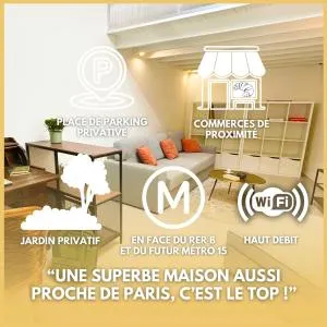 Charmante maison T3 en face du RER B & M15 - 卡尚