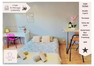 Studio détente cosy Corbas proche Lyon 2 personnes - Corbas