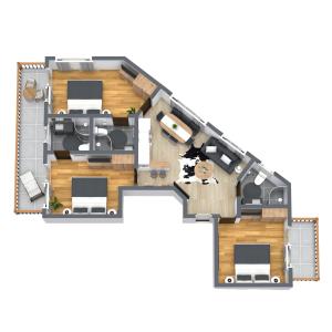 Three-Bedroom Apartment with Balcony room in Soelden Lounge