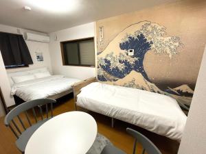 japanese art kiyo-e house traditional towns self check in