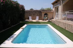 pretty detached house with swimming pool in the village of mouriès