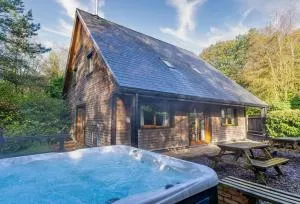 Norbury, woodland lodge with hot tub for 12 - Stanton