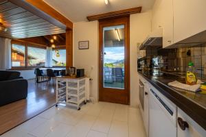 Alpine view with balcony near Interlaken