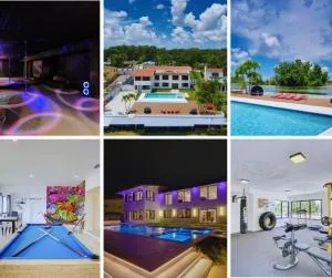 Luxe Waterfront MANSION w PRIVATE NIGHTCLUB, Cinema, Game Room, Gym & Pool - Hialeah