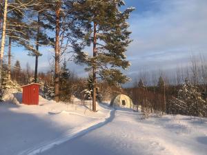 Romantic night in a dome tent lake view