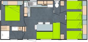 Campings MH F4 Ski Rando Loisirs Proche Chamonix 6 pers 300AK : photos des chambres