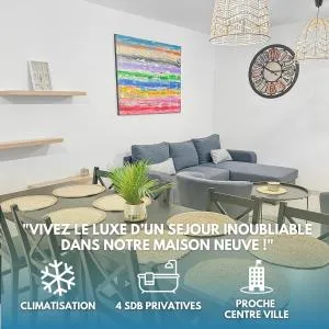 Grande terrasse, 4 chambres, 4 SDB, idéal familles - Bignoux