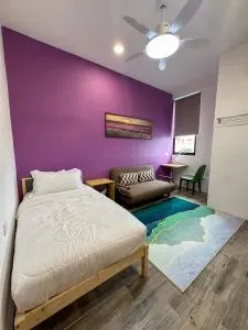 Lavender Theme Walk Up Apartment Matang - Matang