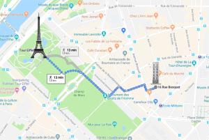 Duplex and private patio at Eiffel Tower