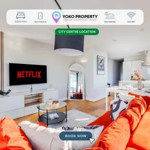 Luxury Penthouse Apartment in Central Milton Keynes with Free Parking, Balcony, Self Check-In, Fast WiFi and Sky TV by Yoko Property - 白金汉