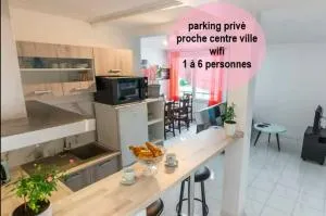 T3 Lumineux, 5pers, 2 chambres, wifi et parking - 阿让