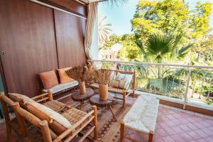 vue imprenable sur les jardins de la villa d Yves saint Laurent