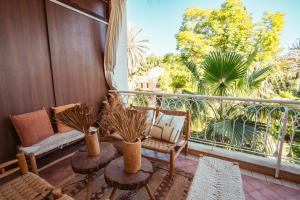 vue imprenable sur les jardins de la villa d Yves saint Laurent