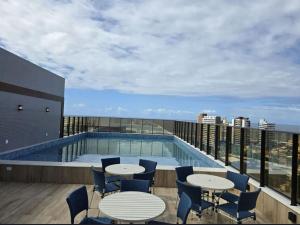 Apartamento quarto e sala vista mar