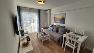 Blue Oasis Sea and Mountain Panorama