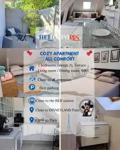 Modern cozy 3 rooms flat between Disney and Paris - 奥祖瓦尔-拉费里耶尔