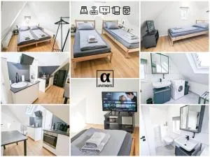 ALFA Stuttgart 3BR 5 Beds Netflix INET EBK Wasen Apartment nahe Daimler l Bathroom l Kitchen l WIFI & SmartTV l 3 Zimmer 5 Betten l Küche l Duschbad - Münster