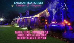 Enchanted Forest Cabin And Teepee! Lights & Laser Show! Private Hot Tub! Unique Stay! - Pleasant Hill