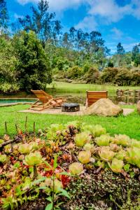 Hermosa cabaña campestre con piscina y lago