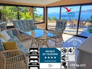 Les Terrasses du Pano - 95 m2 au calme - Jardin - Barbecue - Transats - Pleine vue mer - Wifi Fibre - 科蒂基亚瓦里