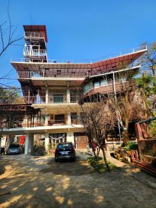 Entire floor with big living space in farmhouse