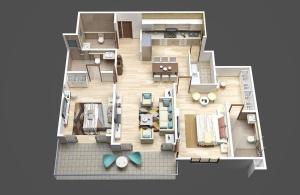 Modern, fully furnished 2BD apt