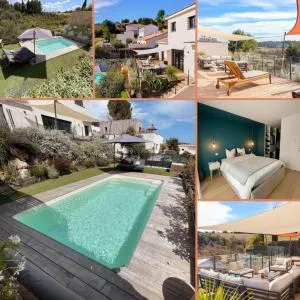 Superbe villa familiale au calme, piscine, vue panoramique, entre mer et rivières - Combaillaux