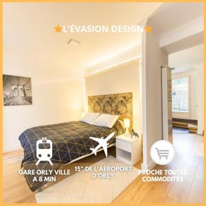Appartements L-Evasion Design - Rooftop - 8 min Gare Orly : Appartement 1 Chambre