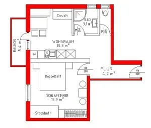 Ferienwohnung mit eigenem Balkon - Rosenthal