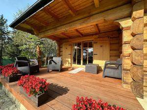 Sękata Chata - drewniany domek z jacuzzi