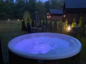 Przystanek Kistówko komfortowe domki z jacuzzi, staw wędkarski, kominek, las, przestrzeń - Łupawsko