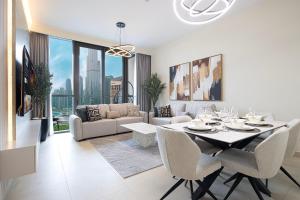 High-Floor Luxe 2BR Stunning Burj Khalifa & Fountain Views Direct Dubai Mall Access