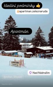 Byt v Železné Rudě u sjezdovky s vlastním parkováním