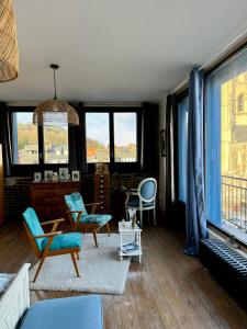 Maisons de vacances La Maison Bleue, terrasses et vue panoramique mer : photos des chambres