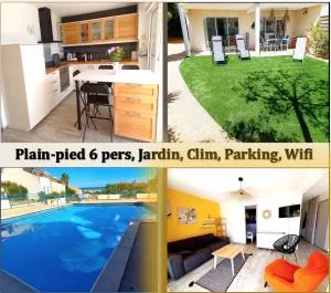 Plain-pied Jardin 6 personnes Clim Vue Mer Parking Wifi Terrasse Piscine dans la résidence - 滨海圣皮埃尔