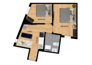 King bed - Renovated 2024 - 2BR Behind Bryggen