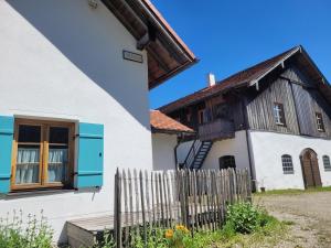 Helles Landhaus auf Waldlichtung