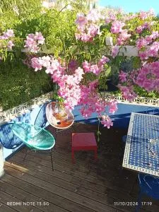 Studio indépendant terrasse entre mer et collines - Bas Cadeneaux