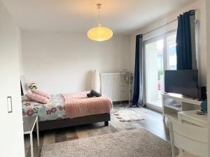 Appartements Studio Clara - proche gare et aeroport, balcon : Studio Lit Queen-Size 