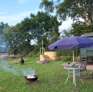 Cosy Off Grid Shepherds Hut with Wood Fired Hot Tub