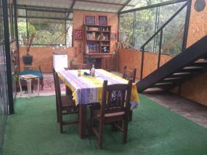 Glasshouse with river