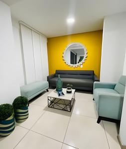 Apartamento con aire, hamaca, piscina y gym