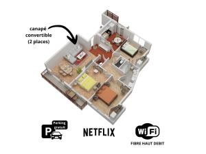 Appartements Spacieux appartement,3 lits, coeur Dijon avec parking gratuit : Appartement 3 Chambres avec Balcon