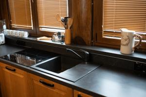 Dřevěný romantický srub v Krušných horách