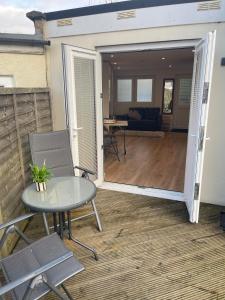 Self-contained studio with folding down Bed