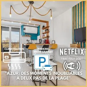 Studio cabine AZUR ,5 min mer -5 min Arena - clim - parking gratuit privée - 4 personnes - Mauguio