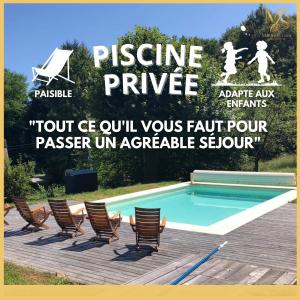Maisons de vacances Aux Cotes des Chenes Piscine et Nature : Maison 4 Chambres